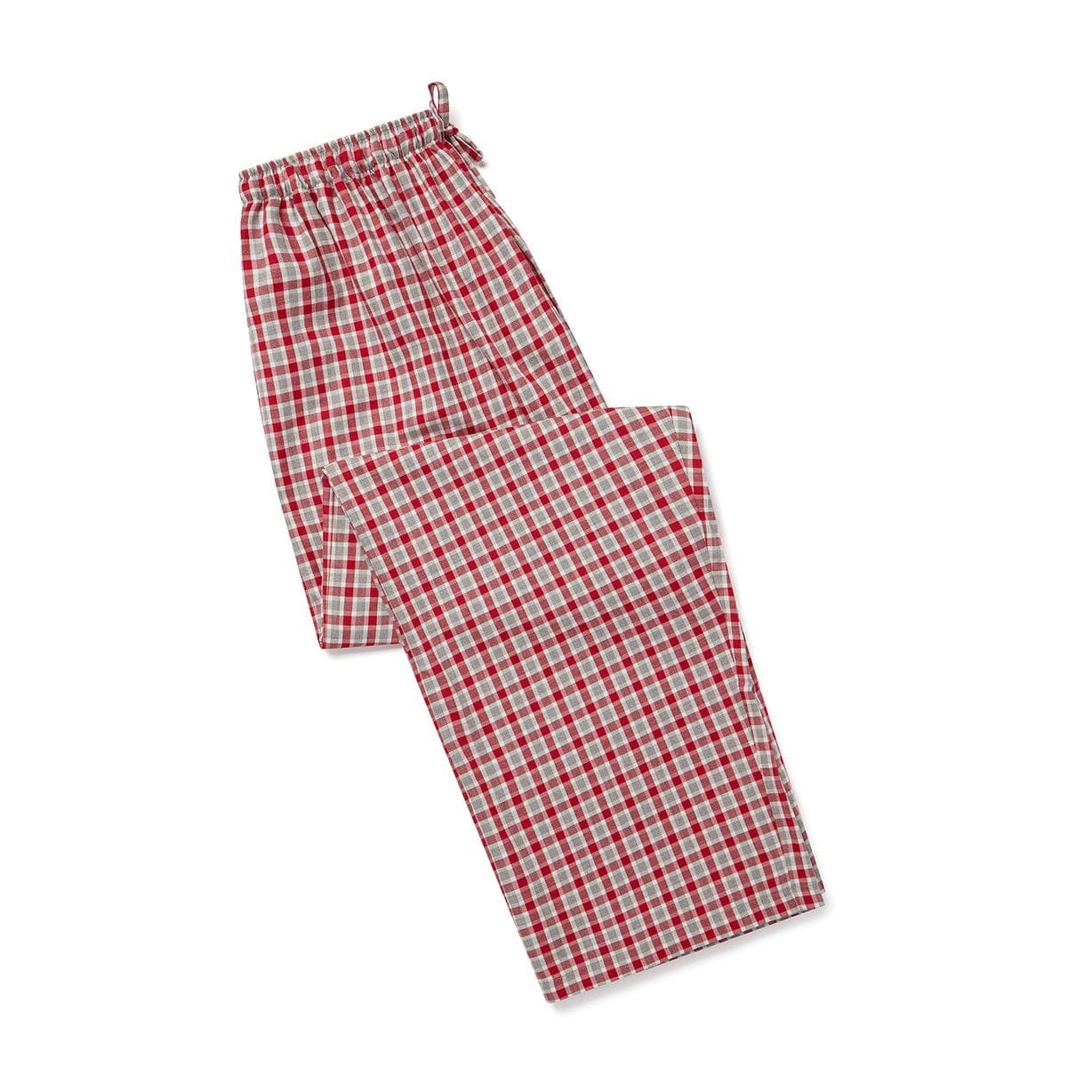 Red, Grey & White Checked Brushed Cotton Loungewear Bottoms