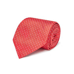 Red & White Pin Spot Woven Silk Ties