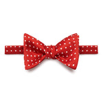 Red & White Spots Silk Handmade Bow Tie