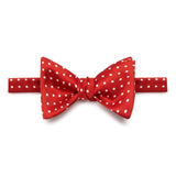Red & White Spots Silk Handmade Bow Tie