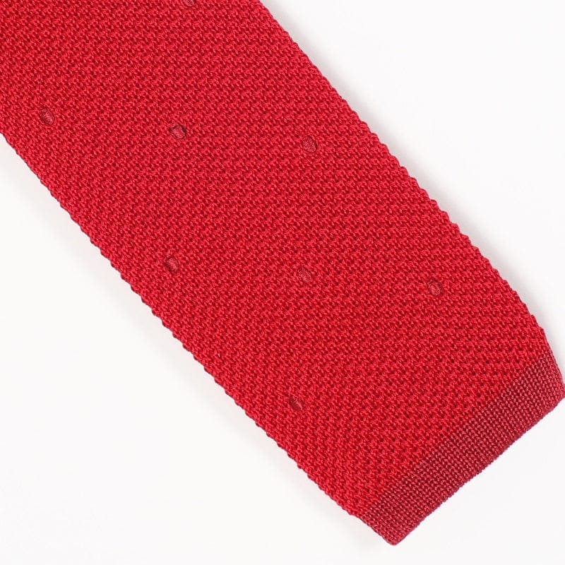 Red With Red Spots Knitted Cotton Tie