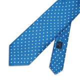 Royal Blue Printed Silk Tie with White Medium Spots