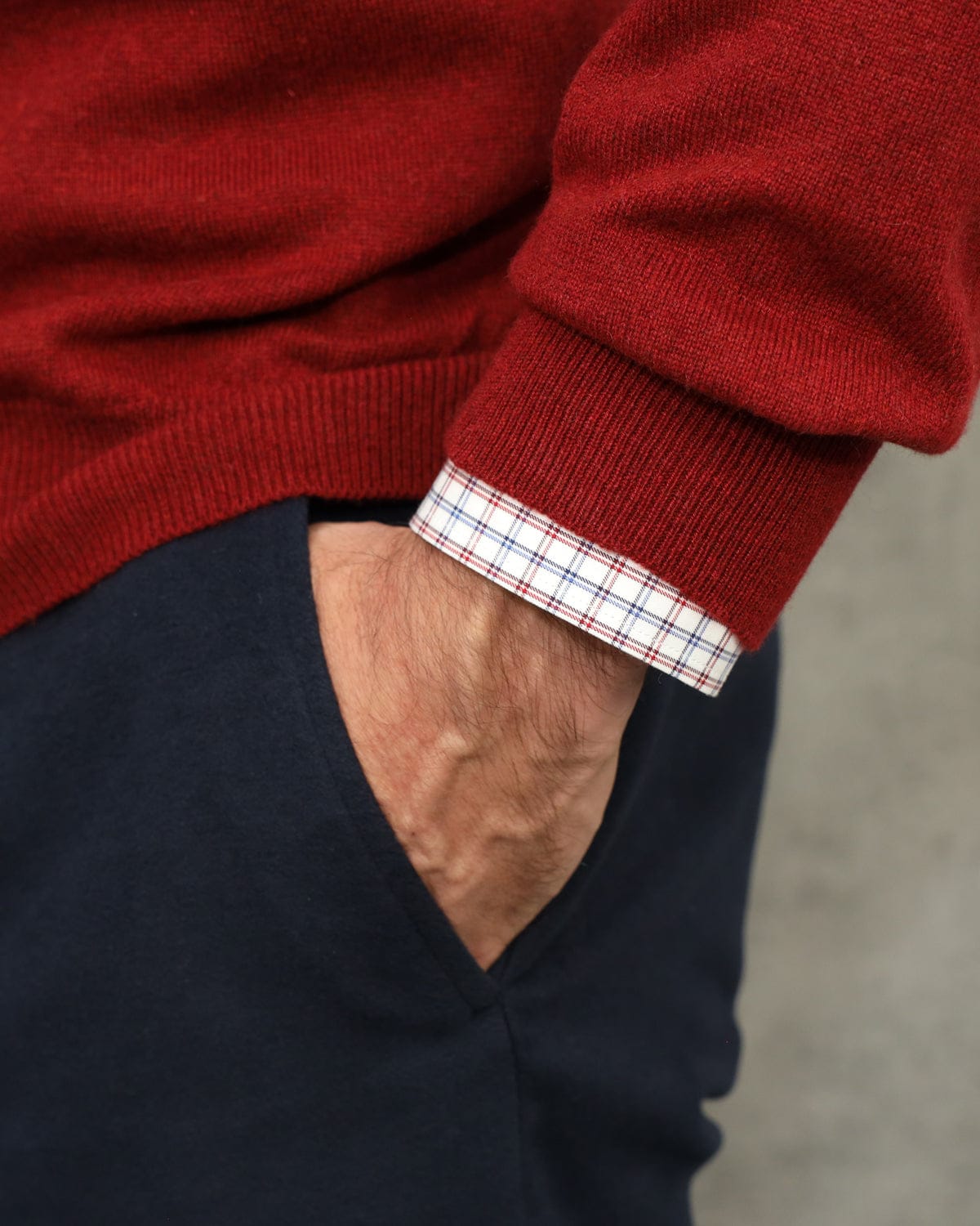 Russet Red Zip Neck 100% Cashmere Sweater