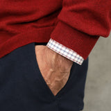 Russet Red Zip Neck 100% Cashmere Sweater