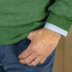 Serpentine Green Crew Neck 100% Cashmere Sweater