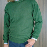 Serpentine Green Crew Neck 100% Cashmere Sweater