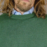 Serpentine Green Crew Neck 100% Cashmere Sweater