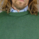 Serpentine Green Crew Neck 100% Cashmere Sweater