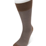 Short Brown Herringbone Cotton Socks