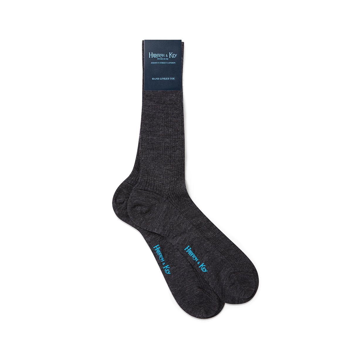 Short Dark Grey Melange Wool Socks