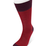 Short Dark Red Herringbone Cotton Socks