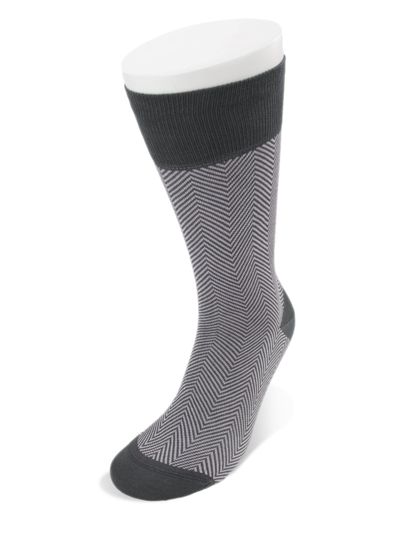 Short Grey Herringbone Cotton Socks