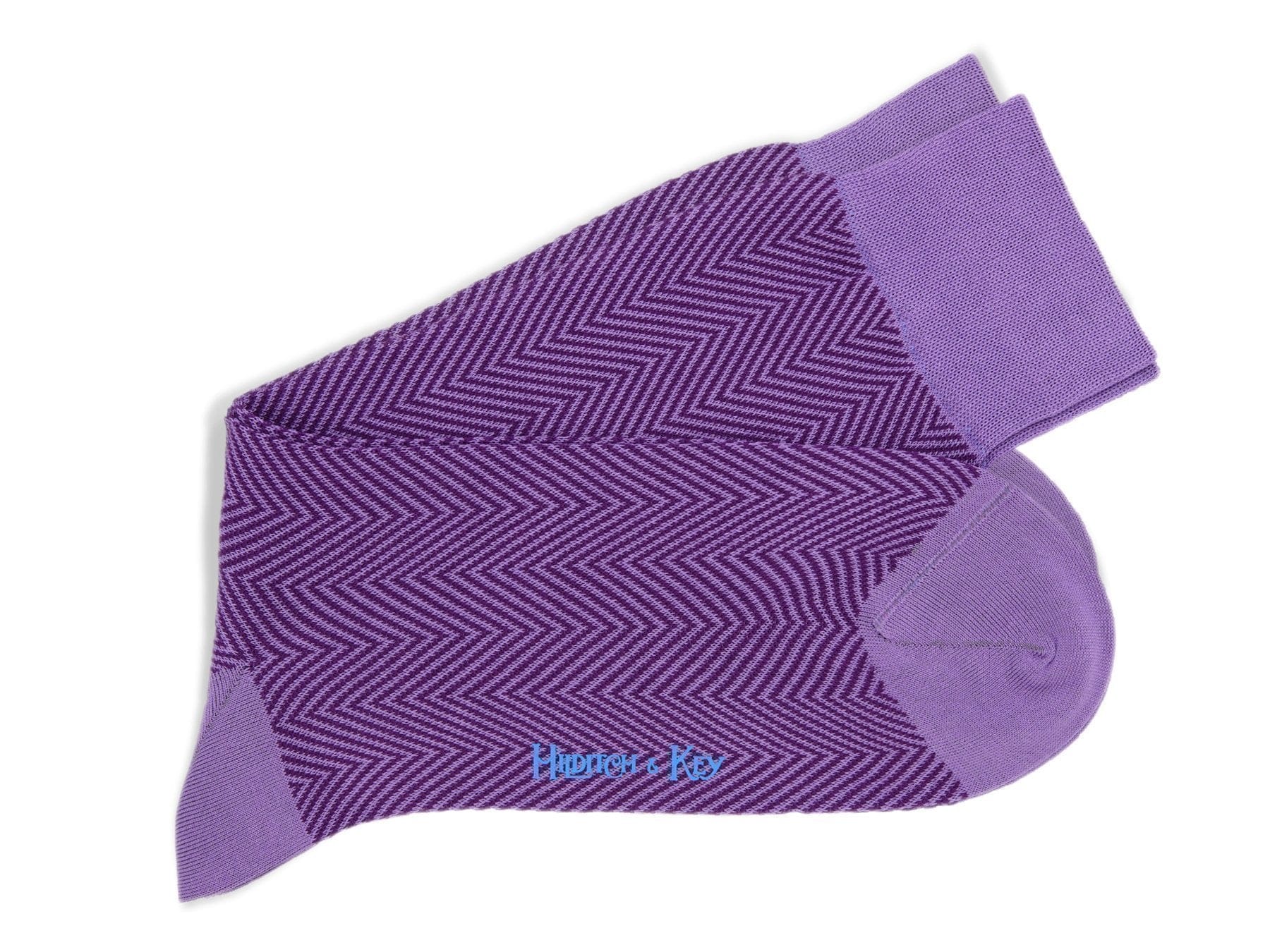 Short Lilac Herringbone Cotton Socks