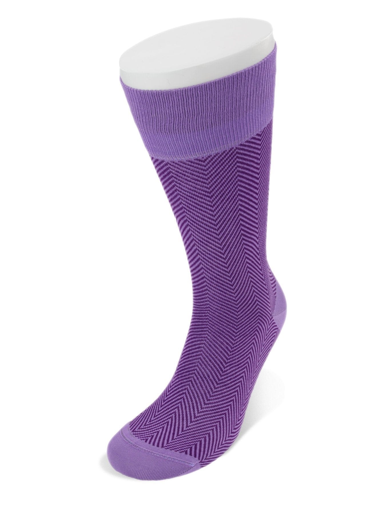 Short Lilac Herringbone Cotton Socks