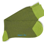 Short Lime Green Herringbone Cotton Socks