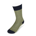 Short Lime Green & Navy Houndstooth Cotton Socks