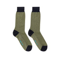 Short Lime Green & Navy Houndstooth Cotton Socks