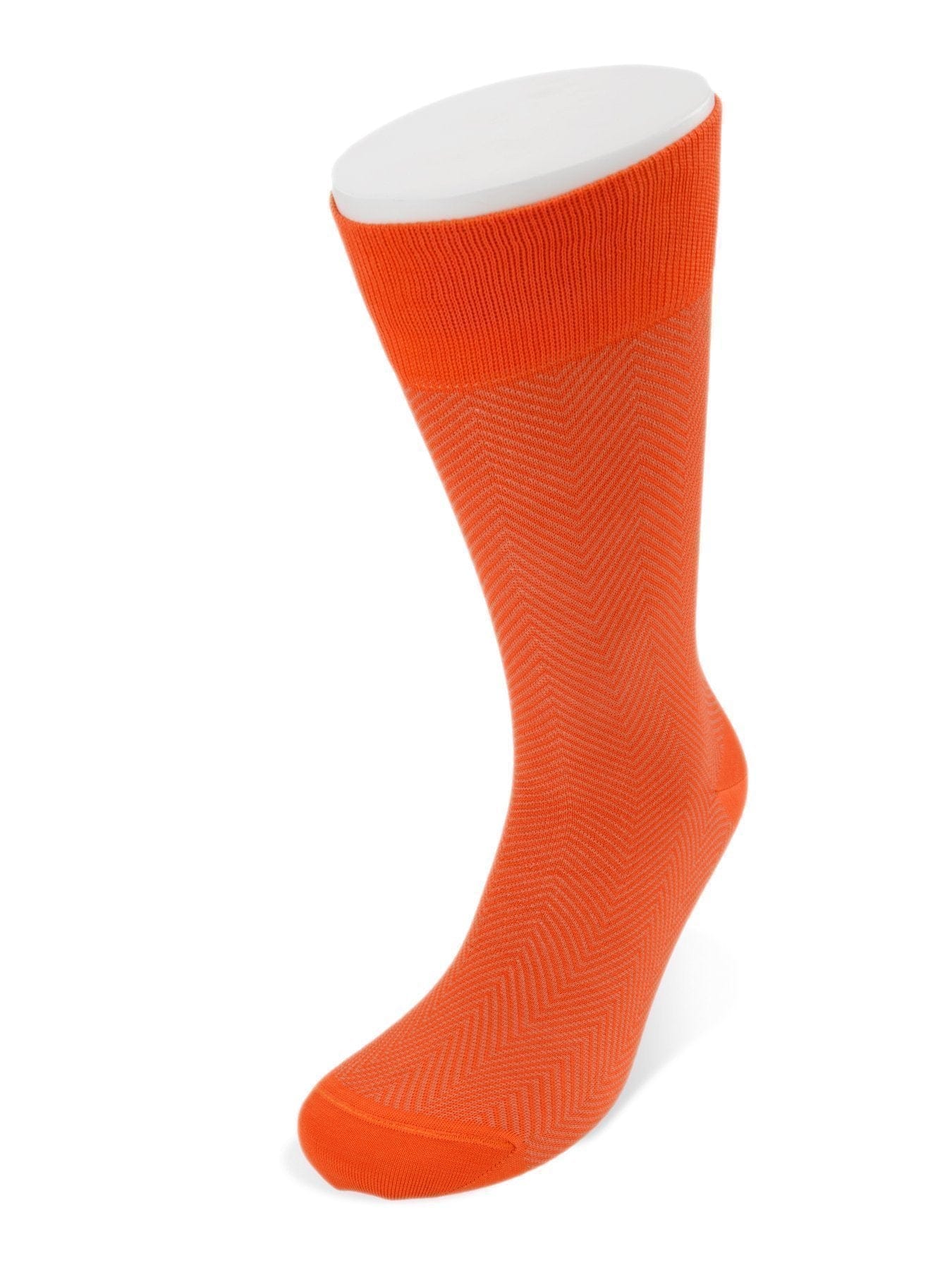 Short Orange Herringbone Cotton Socks
