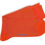 Short Orange Herringbone Cotton Socks