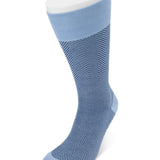 Short Pale Blue Herringbone Cotton Socks