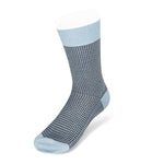 Short Pale Blue & Navy Houndstooth Cotton Socks