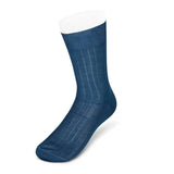 Short Plain Blue Cotton Socks