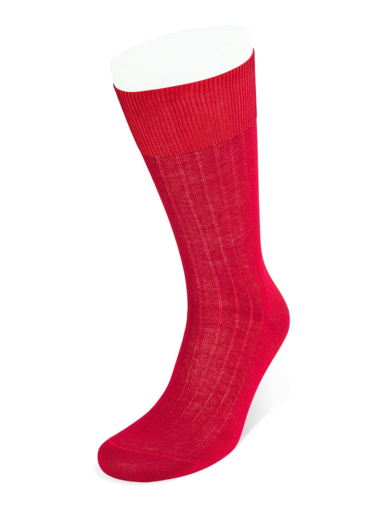 Short Plain Deep Red Cotton Socks