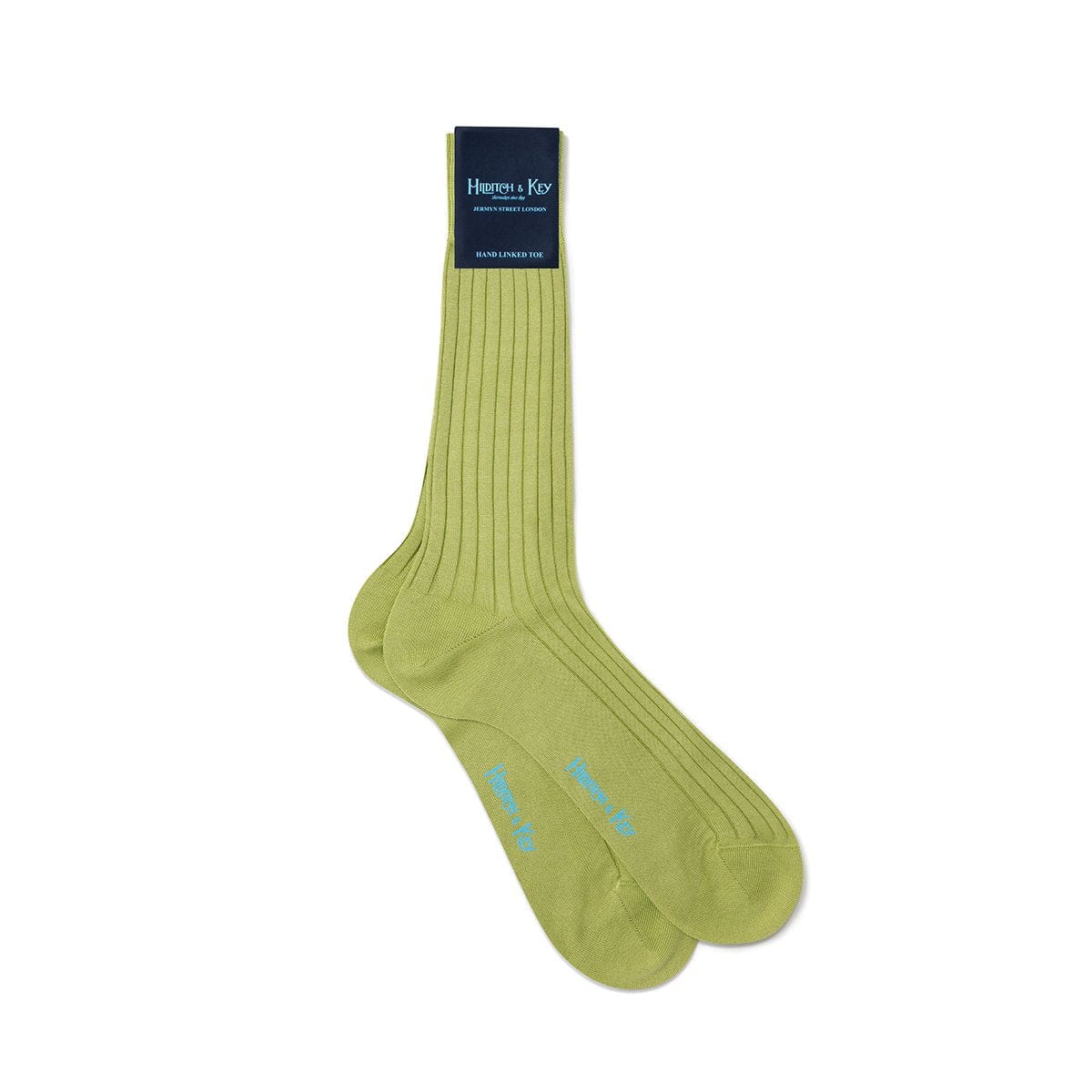 Short Plain Light Green Cotton Socks