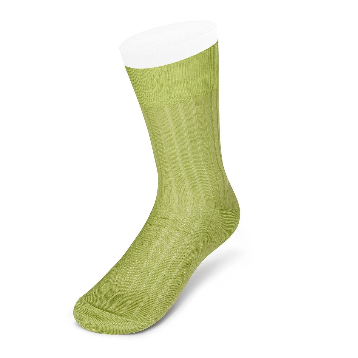 Short Plain Light Green Cotton Socks