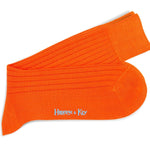 Short Plain Orange Cotton Socks