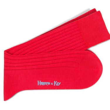 Short Plain Red Cotton Socks