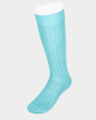 Short Plain Turquoise Cotton Socks