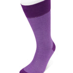 Short Purple Herringbone Cotton Socks