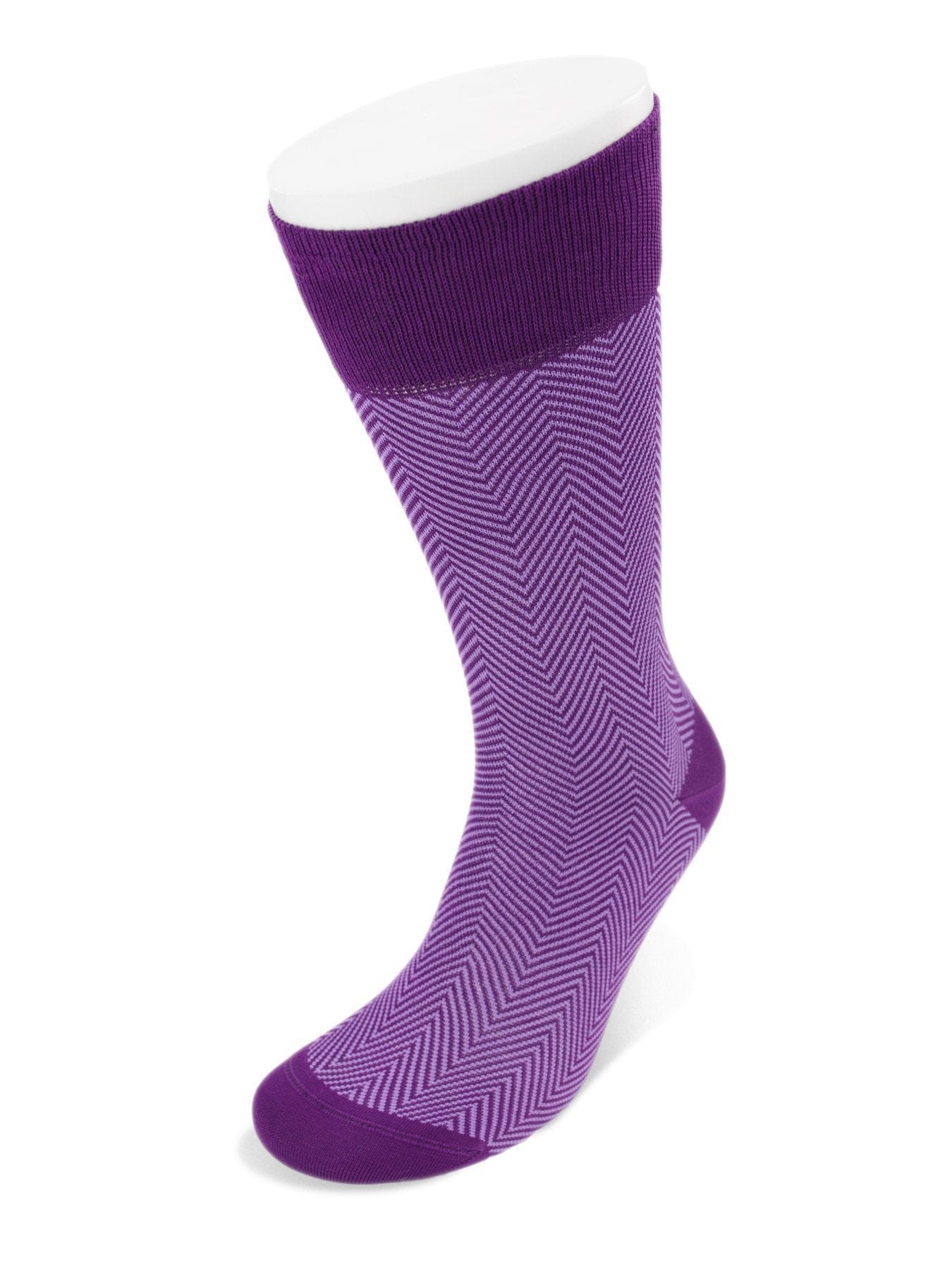 Short Purple Herringbone Cotton Socks