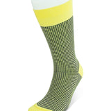 Short Yellow & Navy Houndstooth Cotton Socks