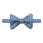 Silver, Navy, Blue & Light Blue Circles Silk Handmade Bow Tie