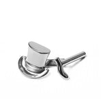 Silver Top Hat & Cane Cufflinks