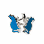 Sky Blue & Silver Enamel Binks Cufflinks