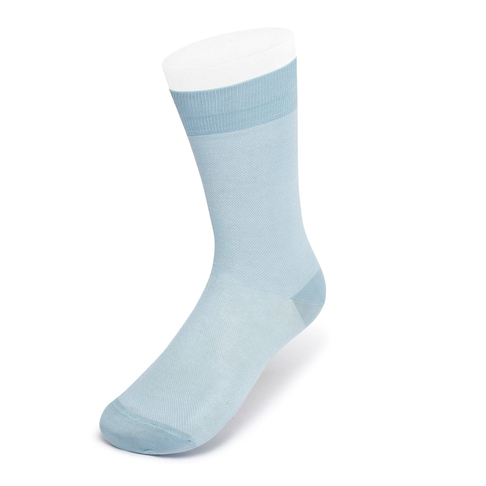 Sky Blue & White Pin Dot Cotton Short Socks
