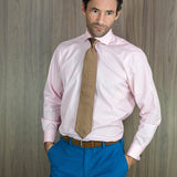 Tan Herringbone Woven Silk Tie
