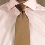 Tan Herringbone Woven Silk Tie