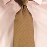 Tan Herringbone Woven Silk Tie