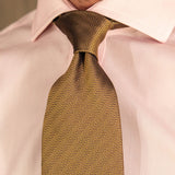 Tan Herringbone Woven Silk Tie