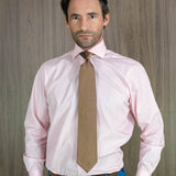 Tan Herringbone Woven Silk Tie