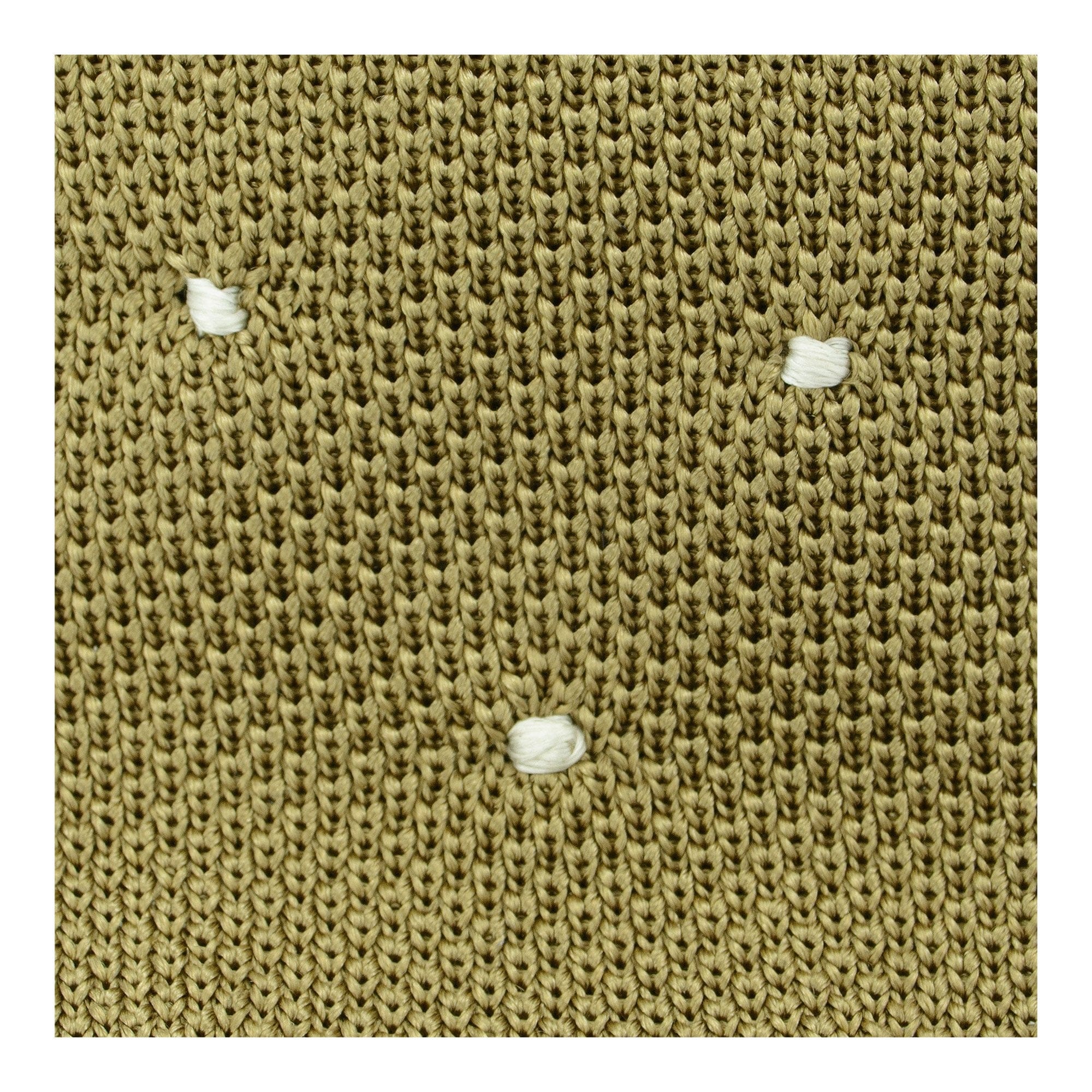 Taupe Knitted Silk Tie with White Spots