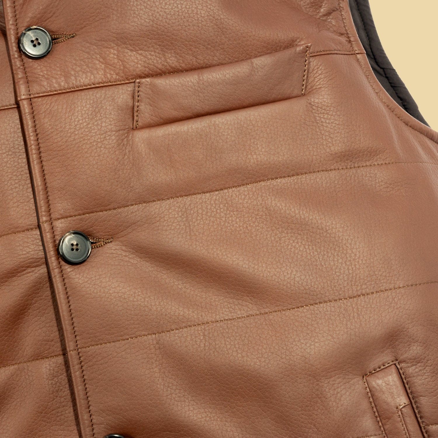 Terra Leather Button-Up Gilet