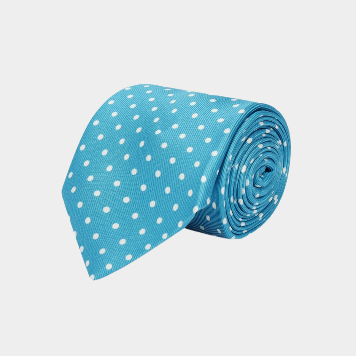 Turquoise & Medium Spot Printed Silk Tie