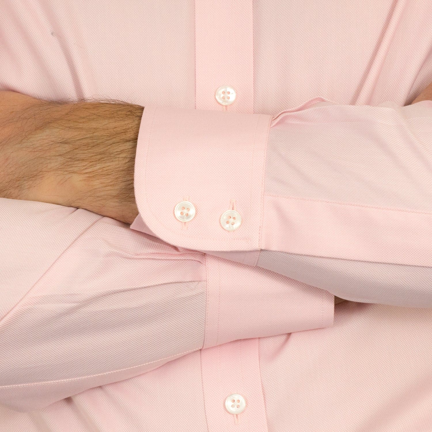 Two Button Cuff Pink Oxford