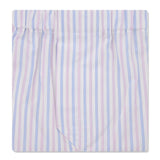 White, Blue & Lilac Stripe Poplin Cotton Classic Boxer Shorts
