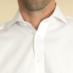 White Cotton Fine Lines Detail